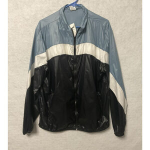 All In Motion Jacket Mens XL Blue Black White Windbreaker Full Zip Colorblock